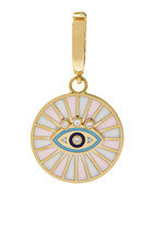 Spiral Eye Charm, 18k Yellow Gold & Diamonds